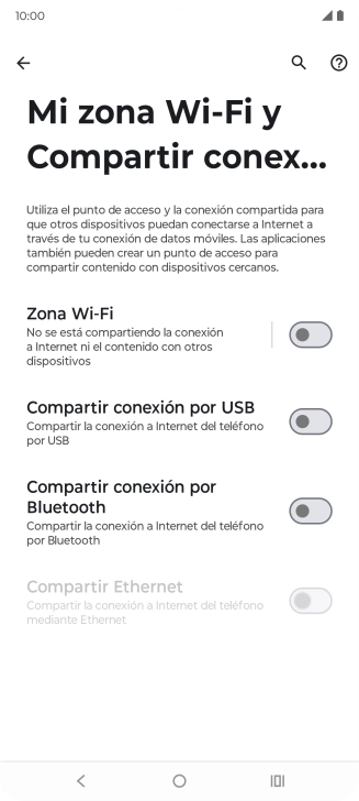 Pulsa Zona Wi-Fi.