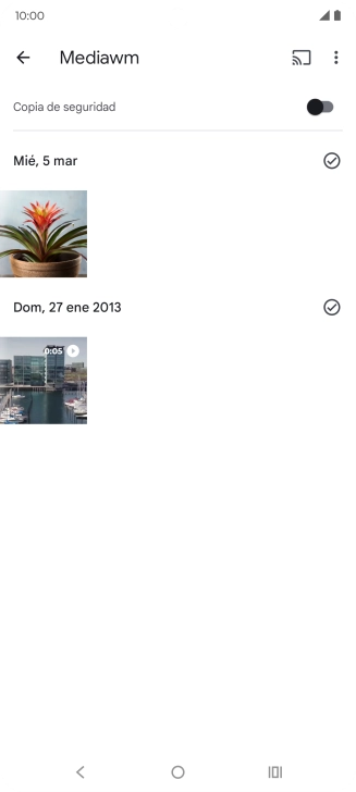 Mantén pulsados la imagen o el vídeo deseados durante unos instantes.