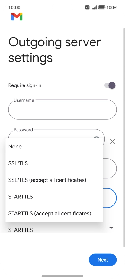 Press SSL/TLS.