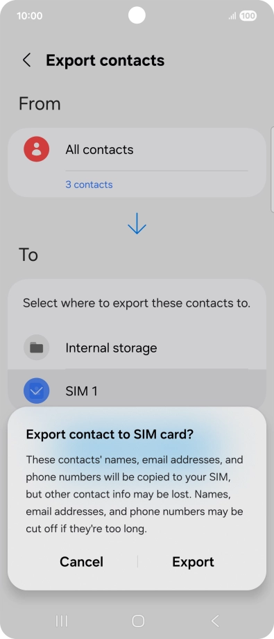 Press Export.