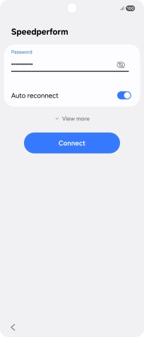 Key in the password for the Wi-Fi network and press Connect.