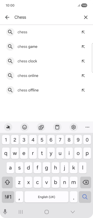 Key in the name or subject of the required app and press the search icon.