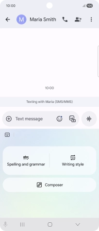 To generate a text, press Composer and follow the instructions on the screen to use the function.