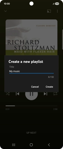 Key in a name for the playlist and press Create.