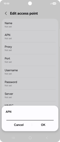 Key in wap.vodafone.co.uk and press OK.