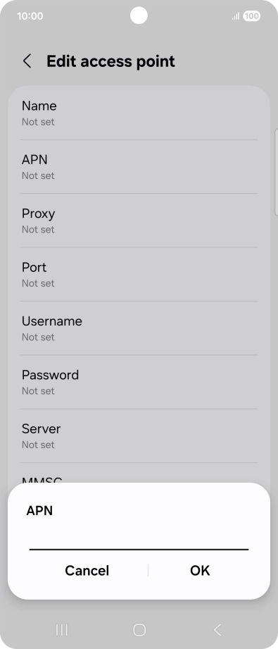 Key in wap.vodafone.co.uk and press OK.