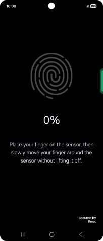 Follow the instructions on the screen to create the phone lock code using your fingerprint.
