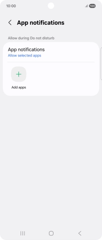 Press Add apps and follow the instructions on the screen to select which apps you would like to receive notifications from when Do Not Disturb is turned on.
