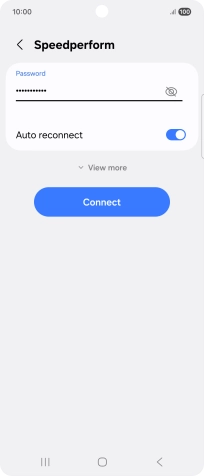 Key in the password for the Wi-Fi network and press Connect.