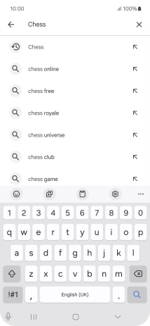 Key in the name or subject of the required app and press the search icon.