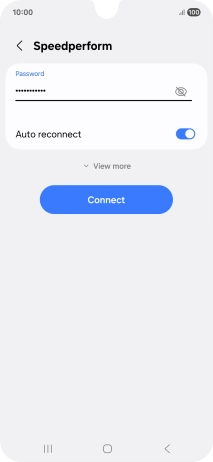 Key in the password for the Wi-Fi network and press Connect.