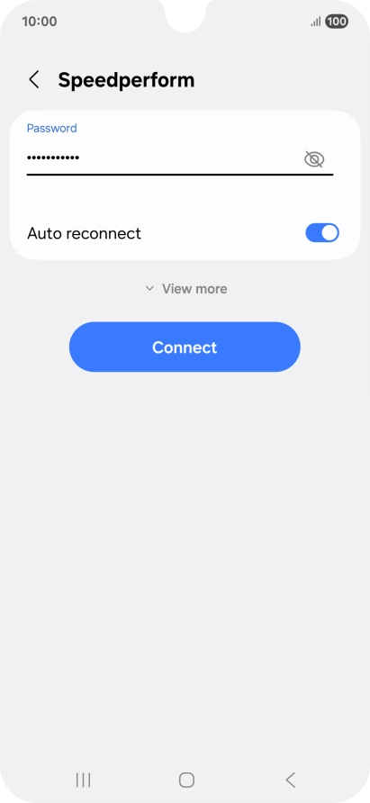 Key in the password for the Wi-Fi network and press Connect.