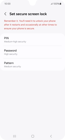 Press the required phone lock code and follow the instructions on the screen to create an additional phone lock code.