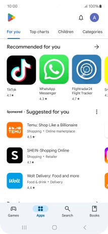 Press the profile icon.