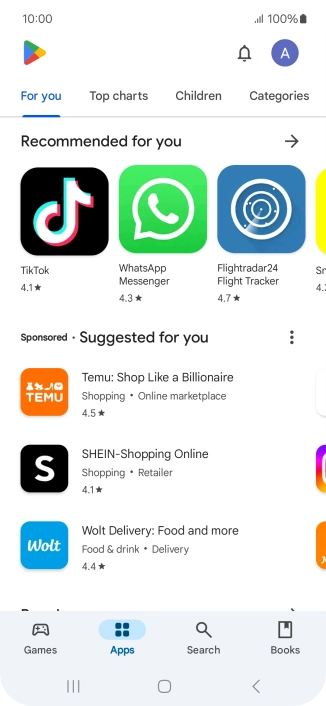 Press the profile icon.