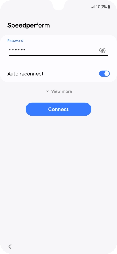 Key in the password for the Wi-Fi network and press Connect.