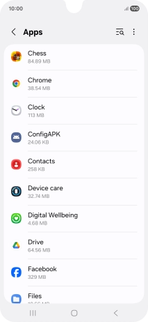Press the required app.