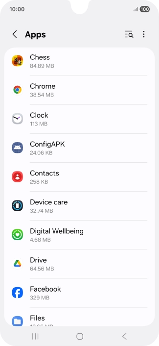 Press the required app.
