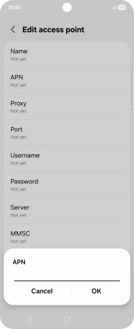 Key in wap.vodafone.co.uk and press OK.