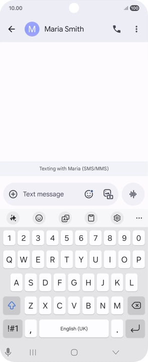 Select an existing conversation or create a new message and press the AI icon.