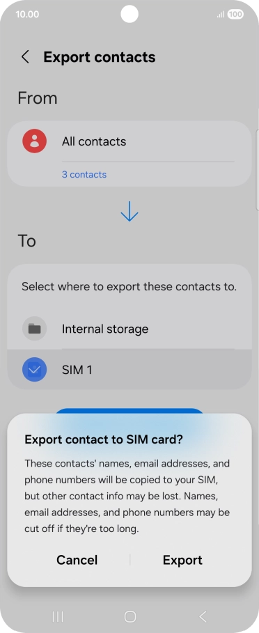 Press Export.