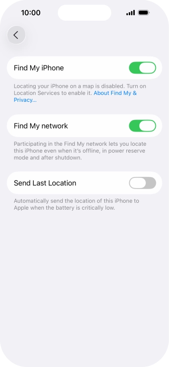 Press the indicator next to 