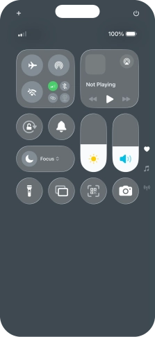 Slide your finger up or down on the screen to select the required Control Centre page.