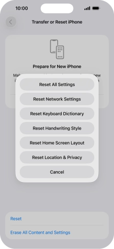 Press Reset All Settings.