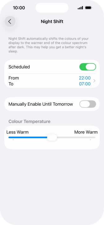 Press the indicator next to 