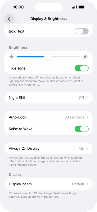 Press the indicator next to 