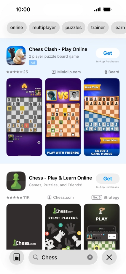 Press the required app.