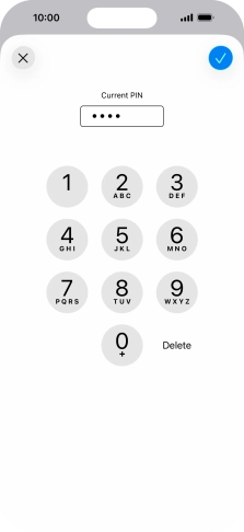 Key in your current PIN and press the confirm icon.