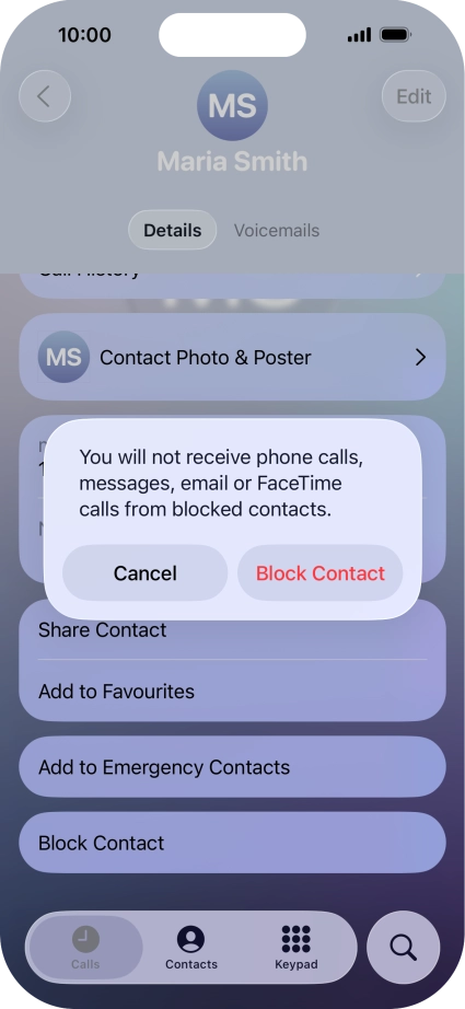 Press Block Contact.