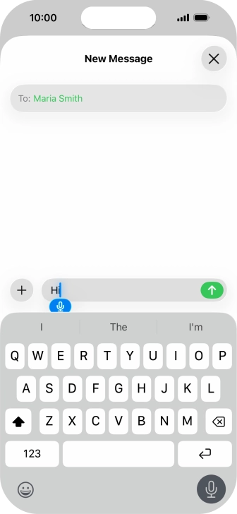 Press the microphone icon to end dictation.