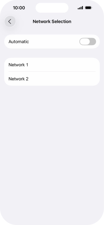 If you turn off the function, press the required network.