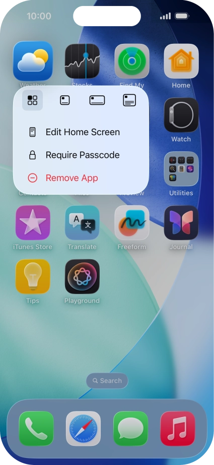 Press Remove App.