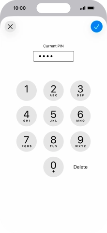 Key in your current PIN and press the confirm icon.