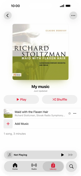 Go to the required category or playlist and press the required audio file.
