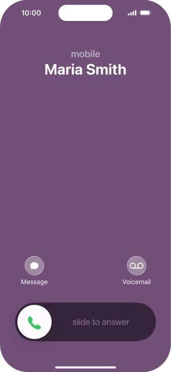 Press and drag the accept call icon right.