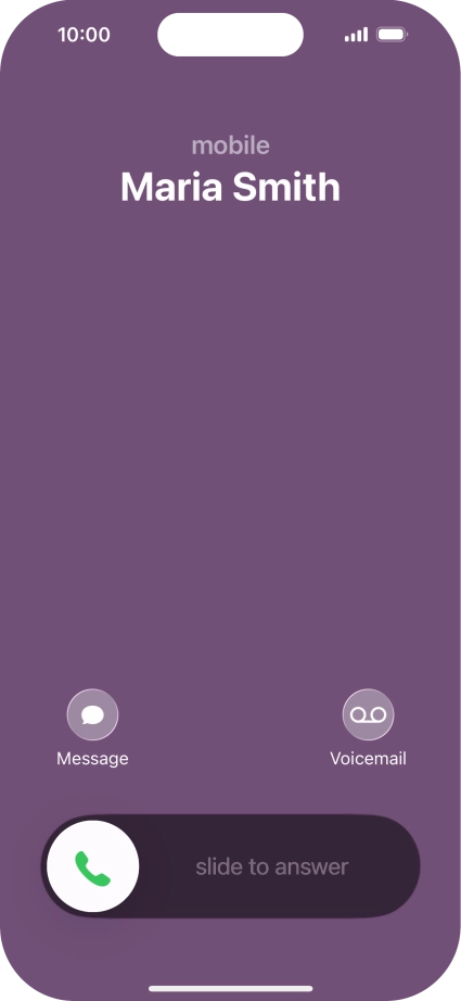 Press and drag the accept call icon right.