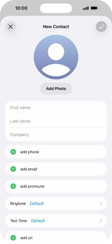 Press First name and key in the first name.