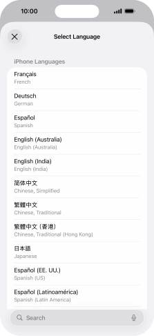 Press the required language.