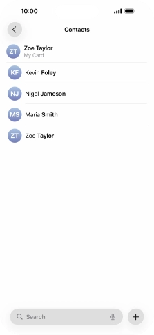 Press the required contact.