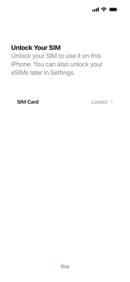 Press SIM Card.