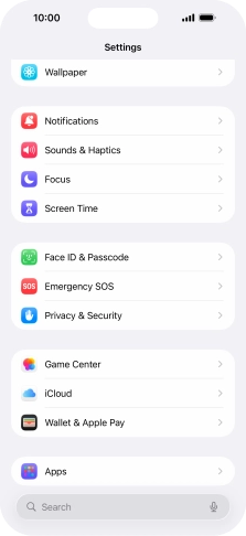 Press Face ID & Passcode.