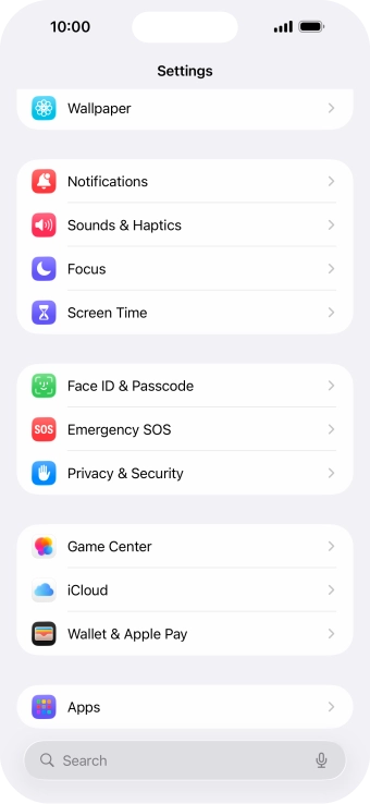 Press Face ID & Passcode.