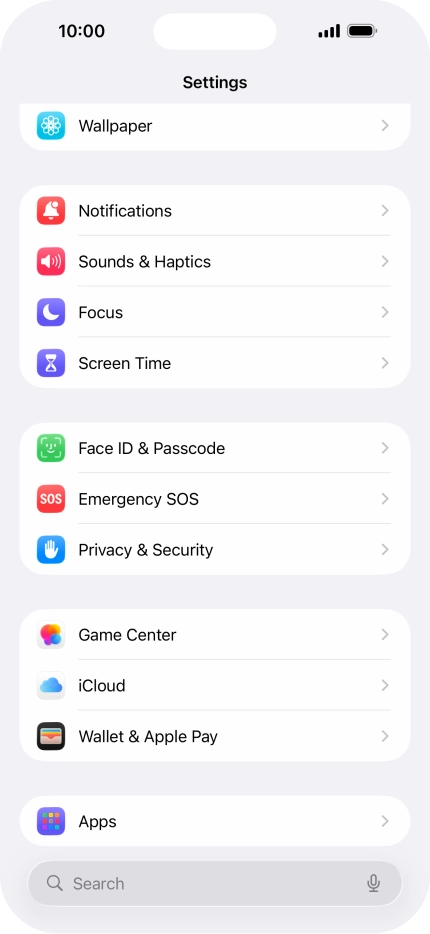 Press Face ID & Passcode.