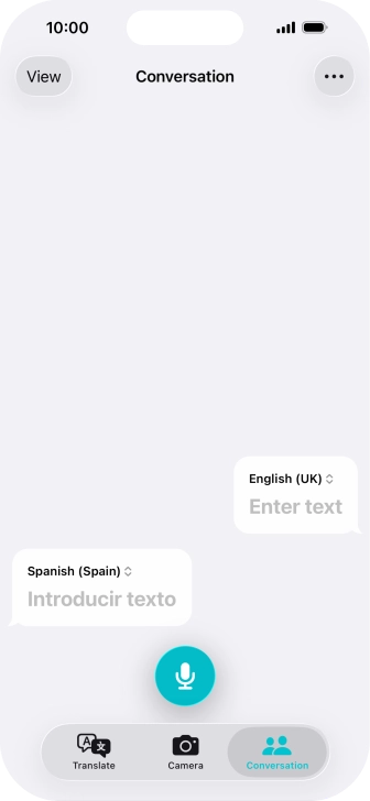 Press the microphone icon and say the required word or sentence.