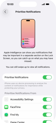 Press the indicator next to 
