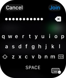 Key in the password for the Wi-Fi network and press Join.